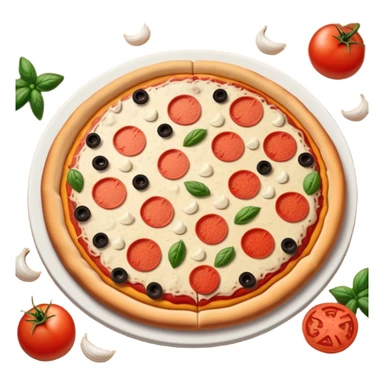 pizza margarita com calabresa e carne muito suculenta escorrendo sticker