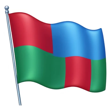 emoji flag with blue, crimson, and green vertical stripes in iOS style sticker