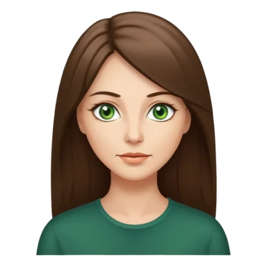 pretty middle age woman with green eyes and long straight ash-brown hair  sticker