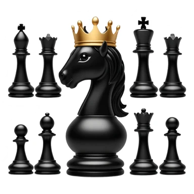 black chess pieces, queen piece sticker