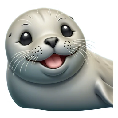 Cinematic Cute Yawning harbour seal Portrait Emoji, Head tilted slightly with a dramatic, wide-open yawn, showcasing a smooth, rounded body with gently drooping features and sleepy, half-closed eyes, Simplified yet irresistibly adorable features, highly detailed, glowing with a soft, cozy maritime glow, high shine, relaxed yet expressive, stylized with a dash of whimsical ocean charm, soft glowing outline, capturing the essence of a drowsy yet affectionate harbour seal that appears ready to stretch out for a nap! sticker