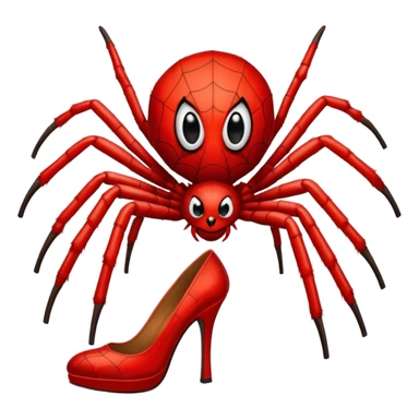 Spider with red high heels on a sticker