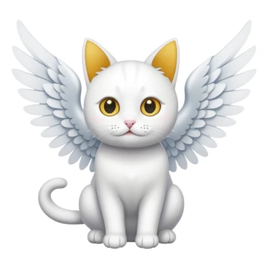 white cat with wings sticker