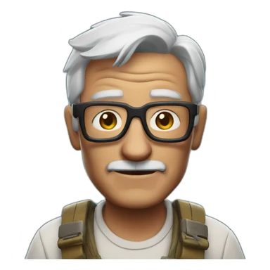 old guy playing fortnite sticker