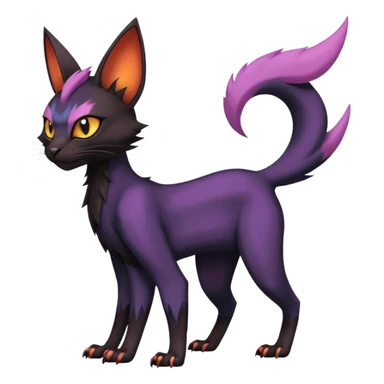 Black edgy Noivern-Noibat-Purloin-Torracat-Lykoi-Caracal-cat-Fakemon-fusion-hybrid-creature sticker