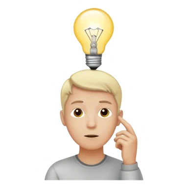 Generate a realistic emoji of someone someone figuring something out being smart about it sticker