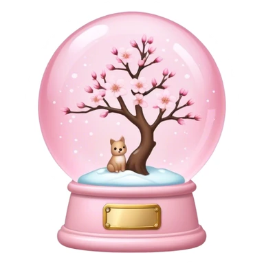 Pastel pink snow globe，Cherry blossom sticker
