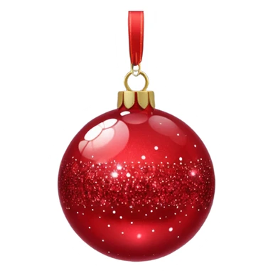 Red glitter ball ornament sticker