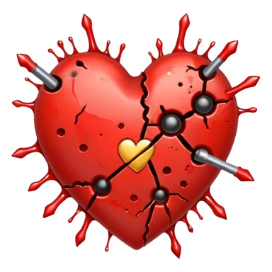 Heart with bullet holes in it  sticker