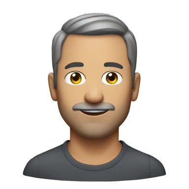 45 yo man, very short hair, almost shaved. shortbeard. Salt and pepper tone sticker