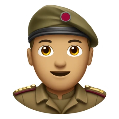 Saluting tan Soldier with maroon beret  sticker