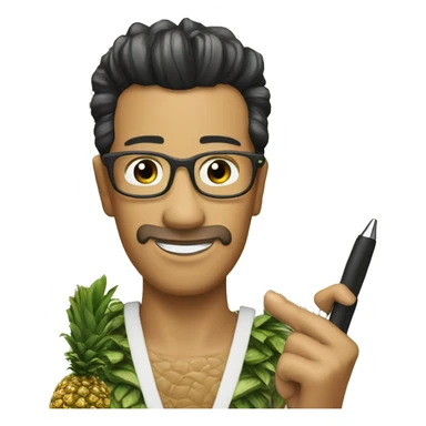 pen pineapple apple pen sticker