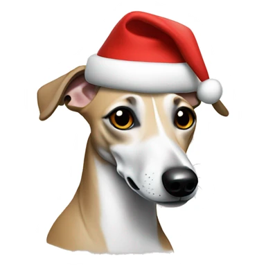 Whippet with a Santa hat  sticker