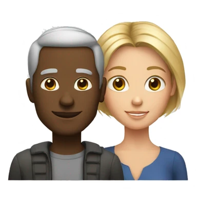 middle age white man and young black woman sticker