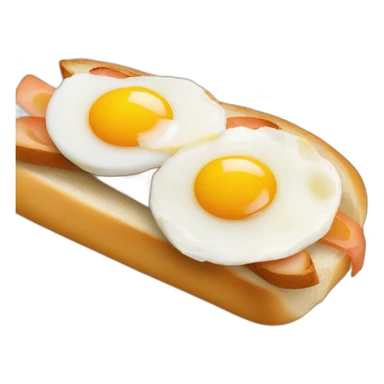 Egg on baguette sandwich sticker