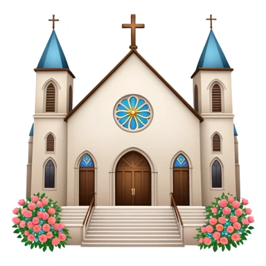 Church wedding venue with decorations sticker