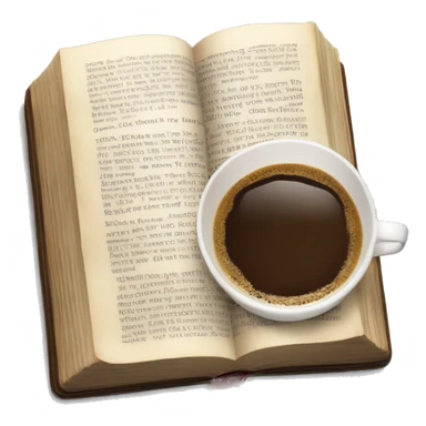 Open Bible with a cup of coffee next to it  sticker