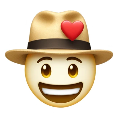 Smily face with a hat and heart eyes sticker