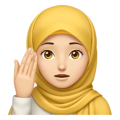 yellow emoji face with a hijab, facepalming gesture sticker