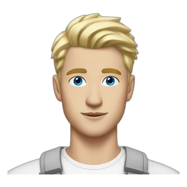 blonde man, 23 years old, sophisticated, blue eyes, undercut hair sticker