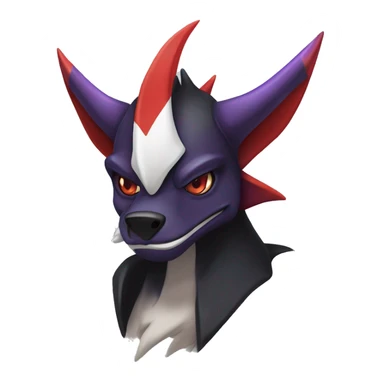 Black Cool Edgy Nargacuga-Houndoom-Garchomp-Noivern Fakémon  with White and Red and purple and black Edgy markings sticker