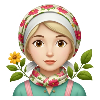 Russian gardener woman  sticker