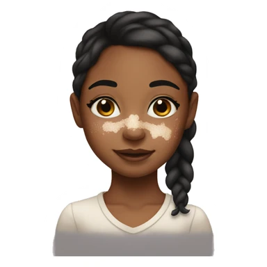 girl with vitiligo on her face  sticker