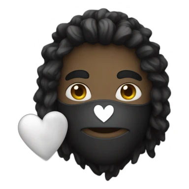 Blackheart with white heart  sticker