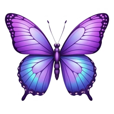 Purple butterfly in emoji sticker