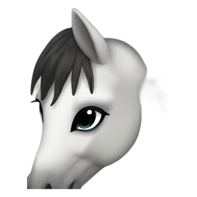 poney blanc et noir sticker