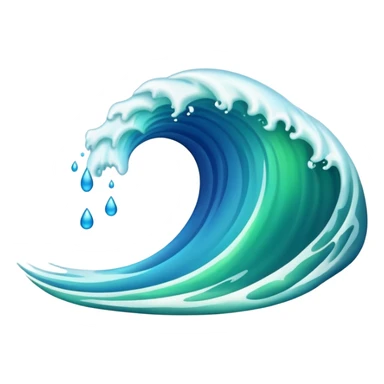wave emoji, blue and green blend sticker