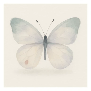 a butterfly in watercolor art style with soft edges and pastel colors sticker