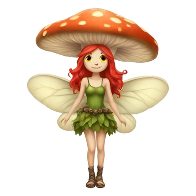 mushroom fairy with red hair sticker