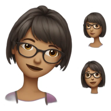 girl,wearing glasses,bangs sticker