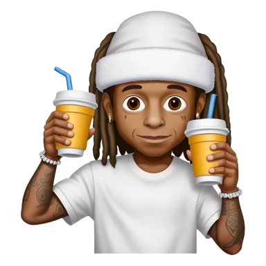 lil wayne holding a double cup with styrofoam cups stacked together sticker