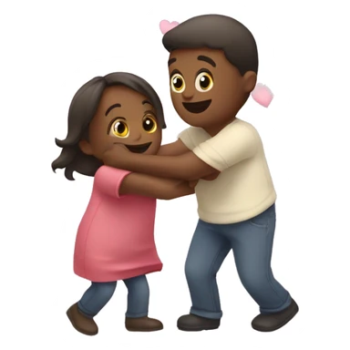 Good morning hug with hearts  sticker