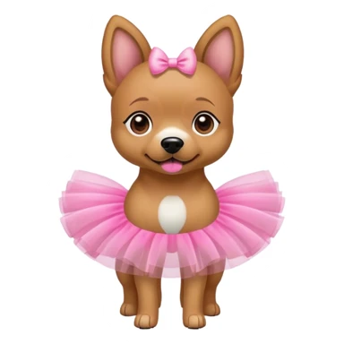 A dog wearing a pink tutu sticker