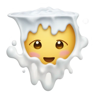 Cute face covered in milk sticker