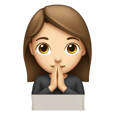 White girl brown hair praying sticker