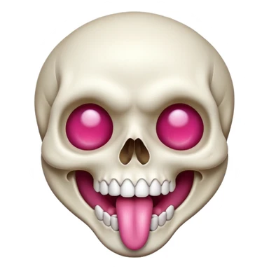 Skull sticking out its tongue  sticker