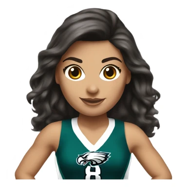 Philadelphia Eagles cheerleader brunette cheer sticker