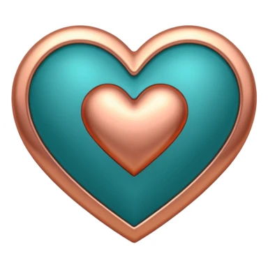 A teal, burnt orang, and rose gold heart, please.  sticker