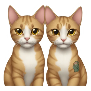 two cats with lucky 13 tattoos sticker