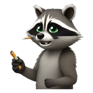 Racoon smoking sticker