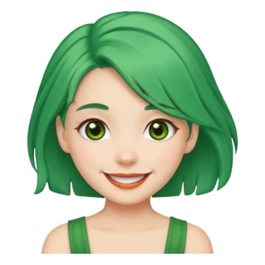 girl with green hair clip sticker
