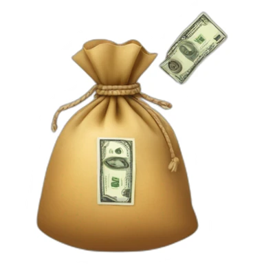 money bag with dollars around it sticker