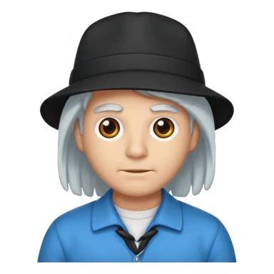 Menino branco de cabelo escuro, boné preto, olhos azuis sticker