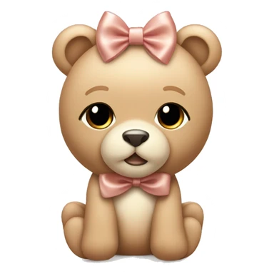 cute teddy beige or rose gold with a cute bow on the head sticker