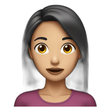 Woman with dark hair hungry sticker