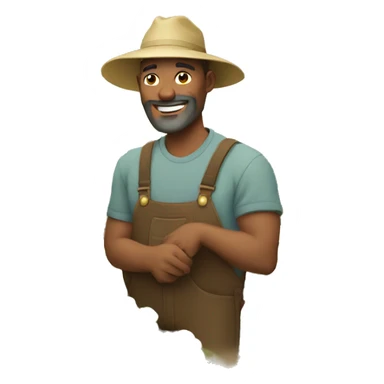 dad farming cotton sticker